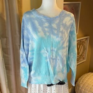 Vintage Havana Light Blue Tie-Dye Sweater